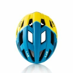 LAS Enigma Helmet - Matt Petrol Blue/Yellow -Cycling Accessories Shop 818 Enigma Blue Yell D R