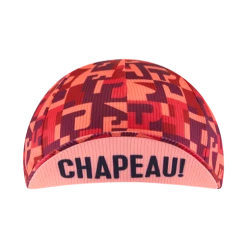 Chapeau! Club Pattern Lightweight Cap - Hot Coral -Cycling Accessories Shop c1609 02 1