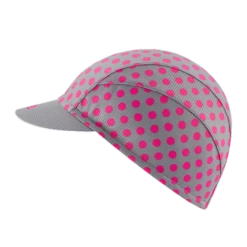 Chapeau! Lightweight Polka Dot Cap - Flint Grey -Cycling Accessories Shop chapeau lightweight cap polka dot flint grey side left copy