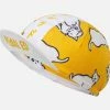 PEdALED Japanese Bandana Cap - Cat Ochre -Cycling Accessories Shop japanese bandana cycling cap ochre cats front pedaled 1