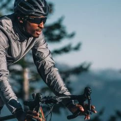 PEdALED Tokaido Alpha Jacket - Grey -Cycling Accessories Shop men alpha cycling jacket grey tokaido pedaled detail front