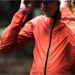 PEdALED Mirai All Weather Jacket - Brick Red -Cycling Accessories Shop windproof cycling jacket front zip brick red mirai pedaled